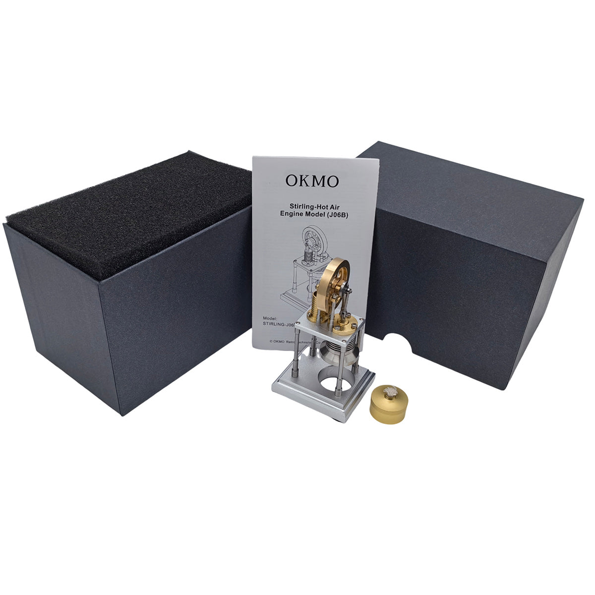 OKMO Super Mini β-Type Vertical Hot Air Stirling Engine Model J06B - stirlingkit