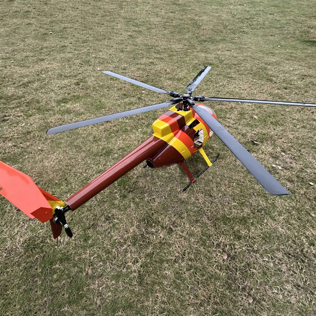 FLISHRC FL500 AH-6 Little Bird Super Large Scale RC Helicopter Model 500-Class 2.4G 6CH with L7 Flight Controller RTF - stirlingkit