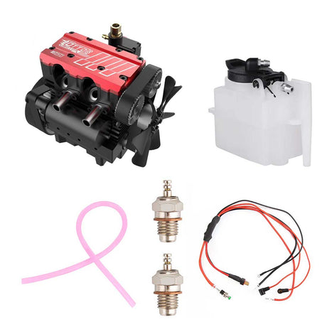 SEMTO ENGINE ST-NF2 DIY Build a Nitro 4 Stroke 2 Cylinder Engine Kit That Runs- FS-L200AC - stirlingkit