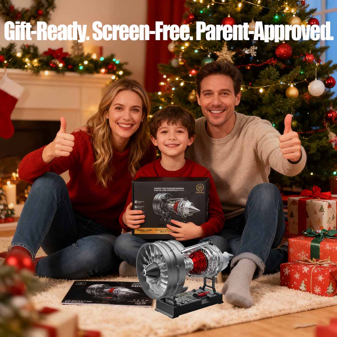 TECHING 1/12 Scale Dual Spool Cutaway Turbofan Engine Model Kits Build your Own Jet Engine Kit That Runs 300+pcs DM121