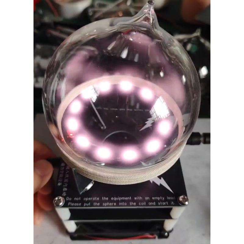 Pink Plasma Ring Sphere Plasma Globe Science Toy 10MHz - stirlingkit