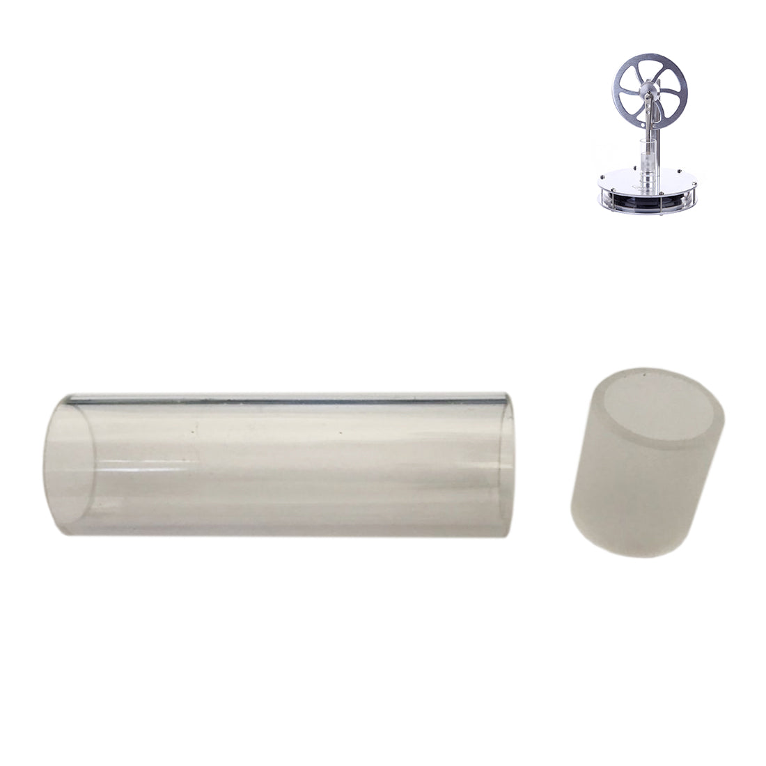 Power Cylinder Glass Tube with 32mm Long and 15mm Outer Diameter for QX-DWCL-01 Stirling Engine Replacement - stirlingkit