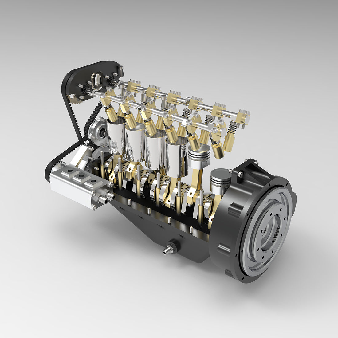 Enjomor 28cc Inline-6 DOHC Gas Engine Model (Water-Cooled, 4-Stroke, Electric Start) - stirlingkit