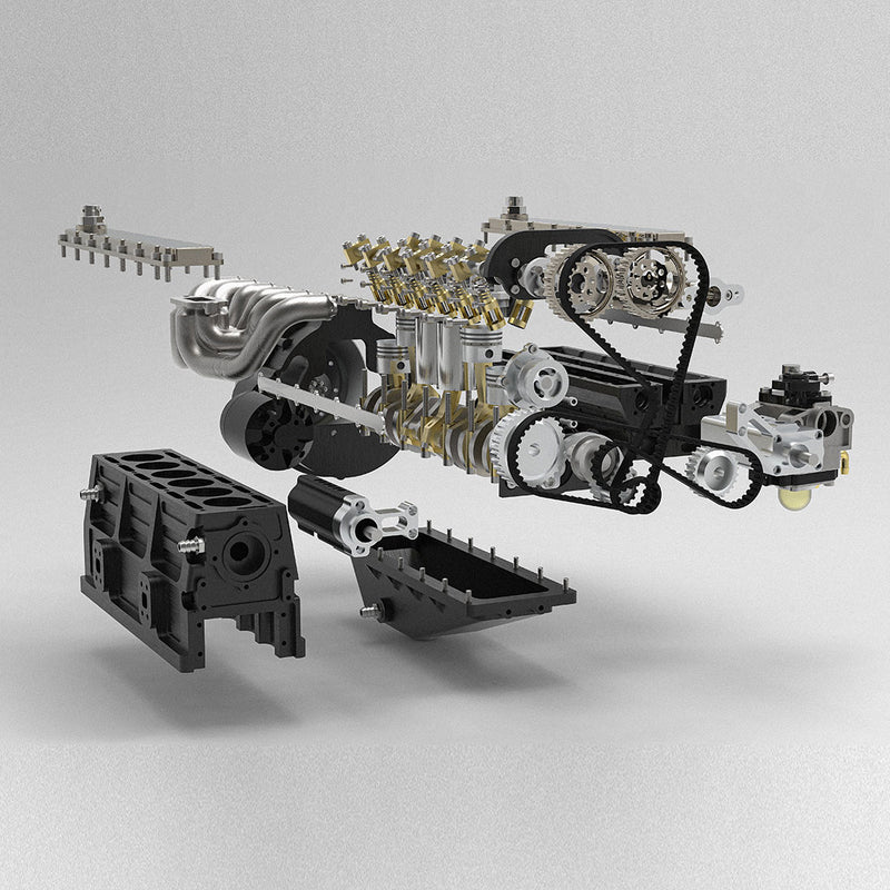 Enjomor 28cc Inline-6 DOHC Gas Engine Model (Water-Cooled, 4-Stroke, Electric Start) - stirlingkit