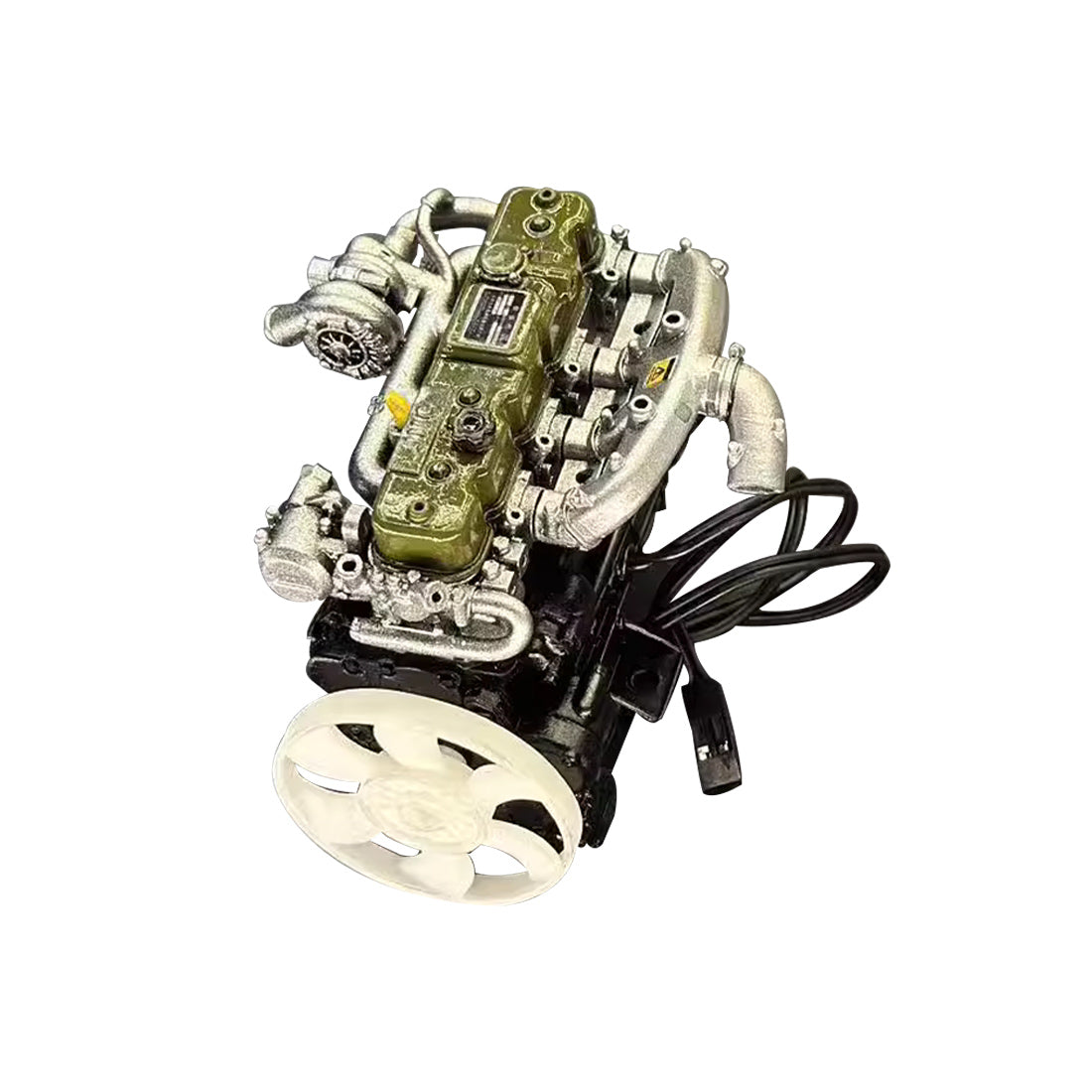Pre-painted model L4 Car Engine kits With Turbocharger 1/20th Scale for Scale Modelers - stirlingkit