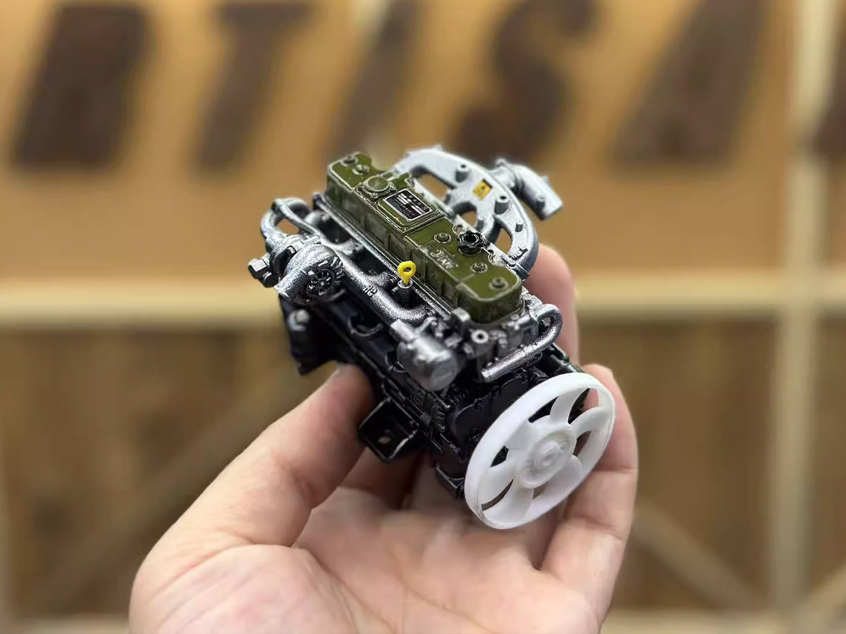 Pre-painted model L4 Car Engine kits With Turbocharger 1/20th Scale for Scale Modelers - stirlingkit