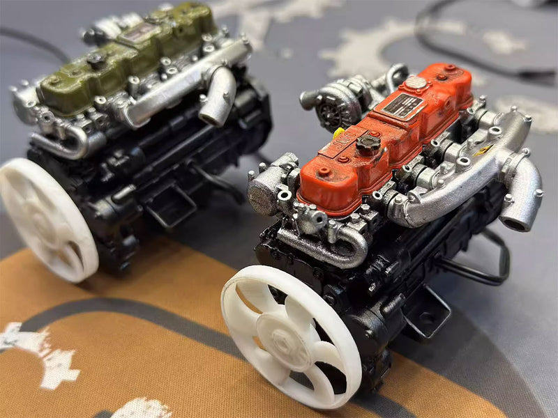Pre-painted model L4 Car Engine kits With Turbocharger 1/20th Scale for Scale Modelers - stirlingkit