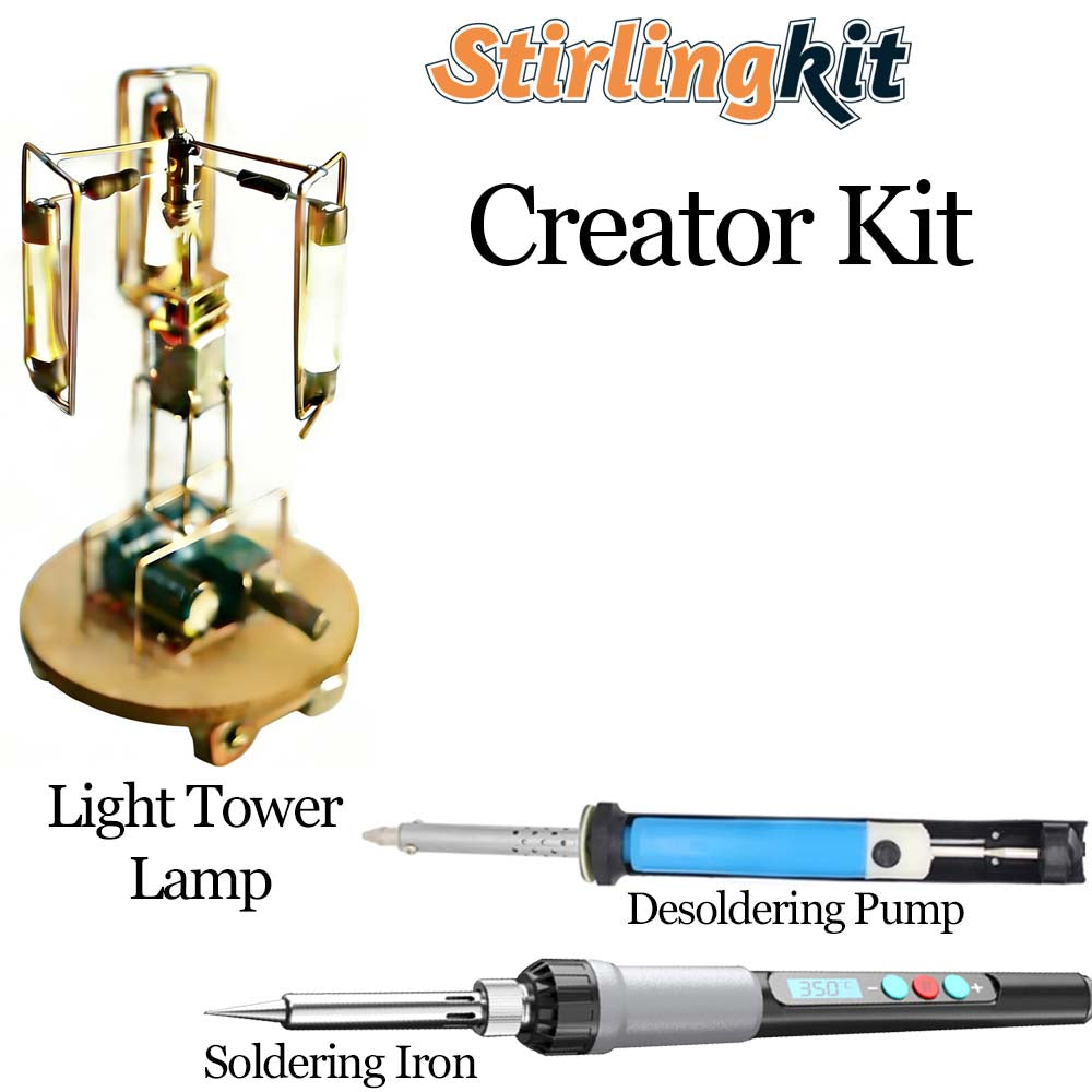 Build Your Own Rotatable Edison LED Light Tower Lamp Circuit Sculpture Model Kits - stirlingkit
