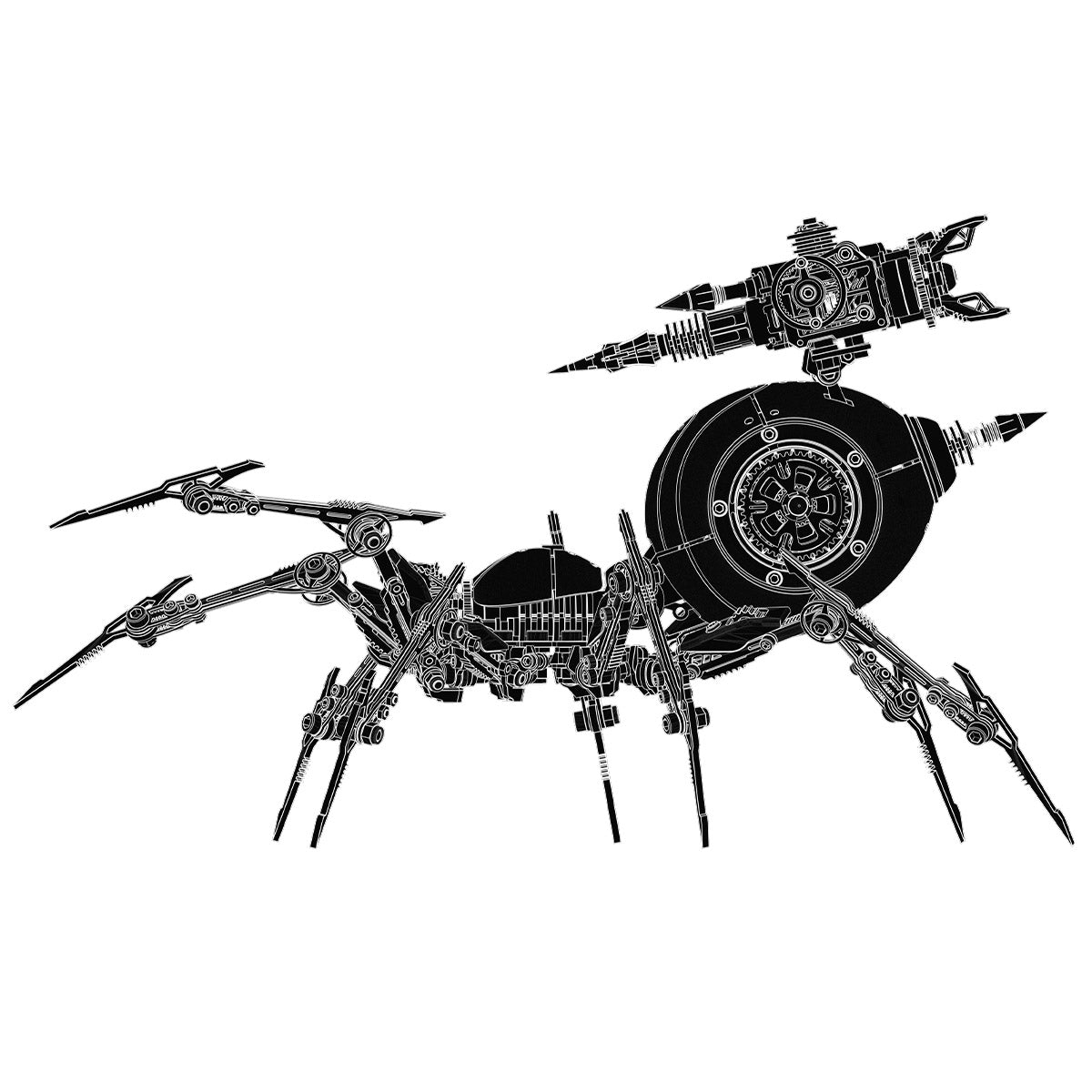 Punk 3D Metal War Spider King Assembly Mechanical Fantasy Model Building Kits - stirlingkit