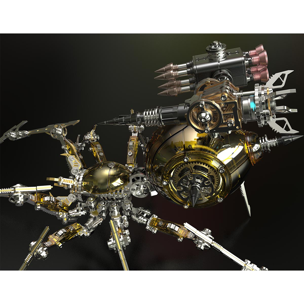 Punk 3D Metal War Spider King Assembly Mechanical Fantasy Model Building Kits - stirlingkit