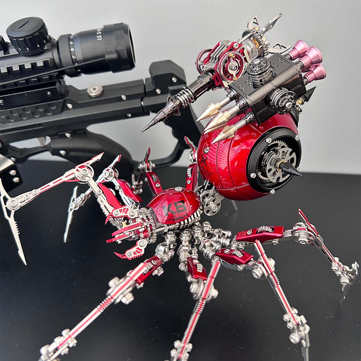 Punk 3D Metal War Spider King Assembly Mechanical Fantasy Model Building Kits - stirlingkit