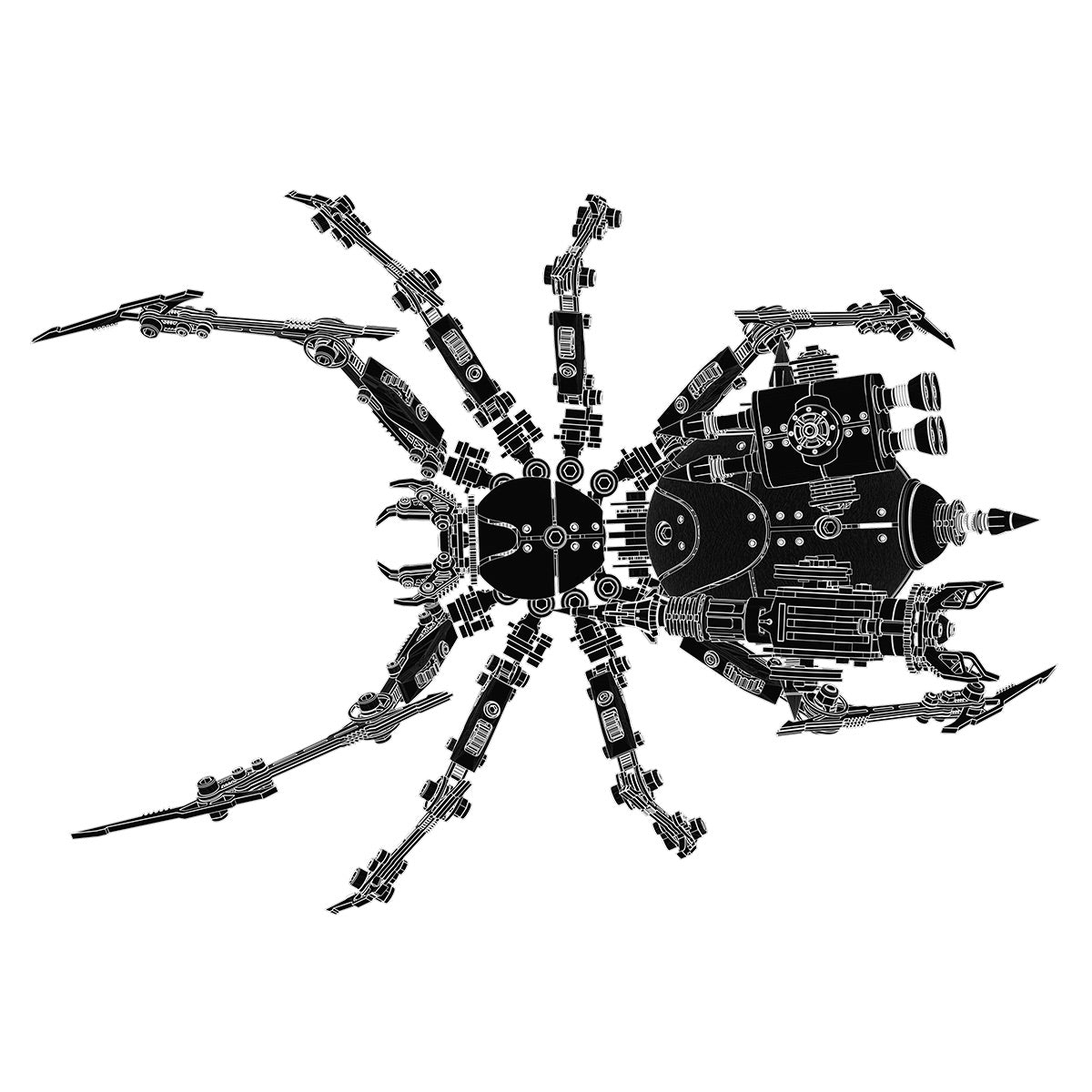 Punk 3D Metal War Spider King Assembly Mechanical Fantasy Model Building Kits