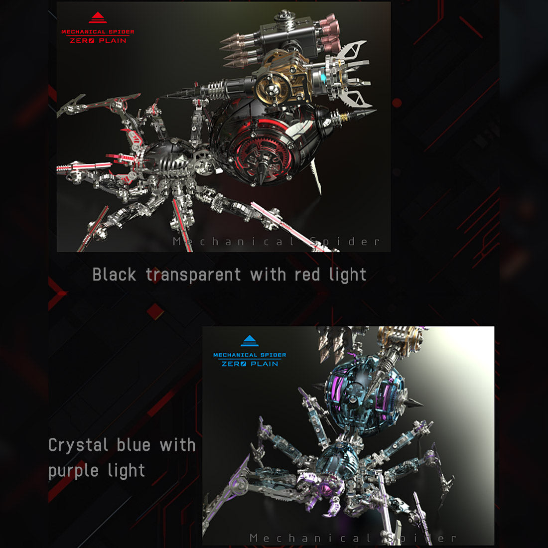Punk 3D Metal War Spider King Assembly Mechanical Fantasy Model Building Kits - stirlingkit