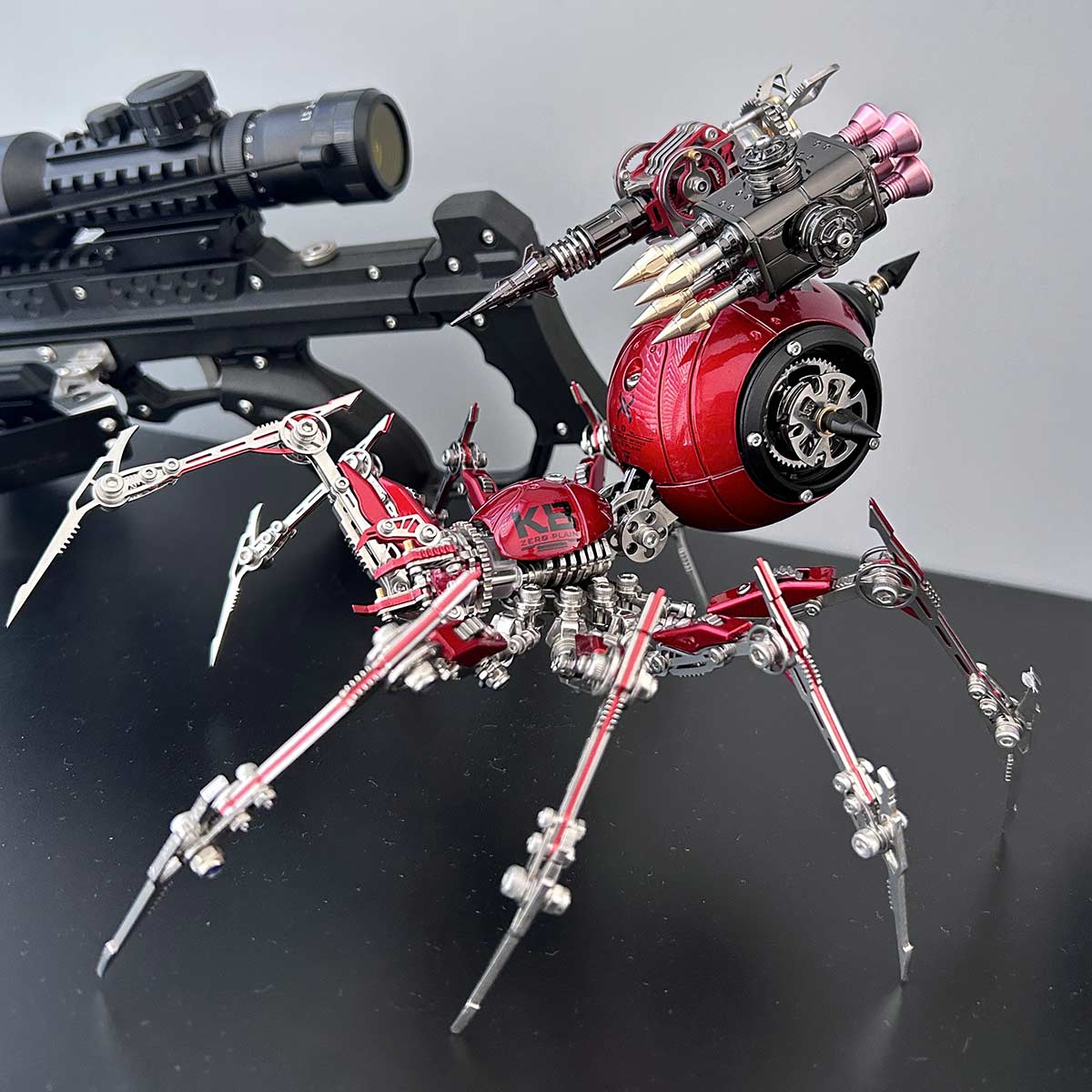 Punk 3D Metal War Spider King Assembly Mechanical Fantasy Model Building Kits - stirlingkit