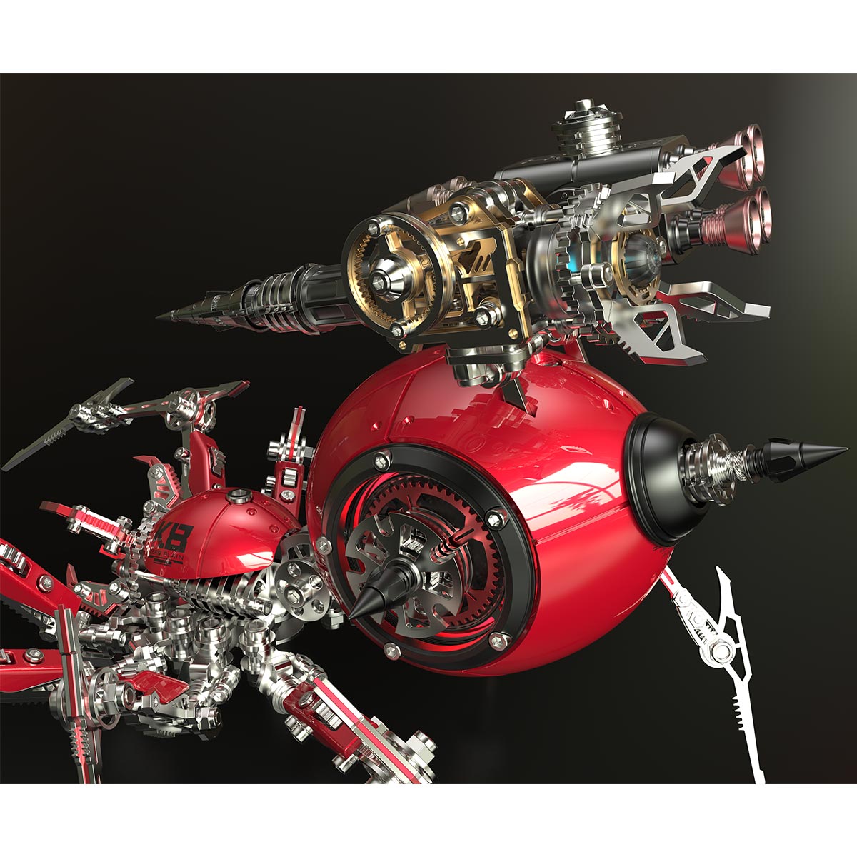 Punk 3D Metal War Spider King Assembly Mechanical Fantasy Model Building Kits - stirlingkit