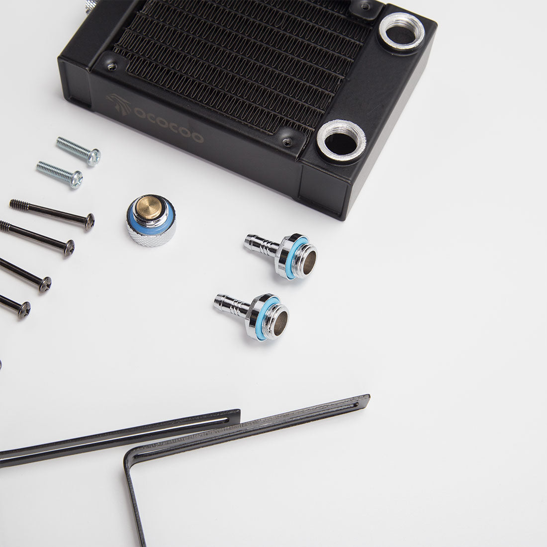 Radiator Tank Water Outlet Assembly with Bracket Kit for CISON L4 & Cison V8-440 Engine Models - stirlingkit