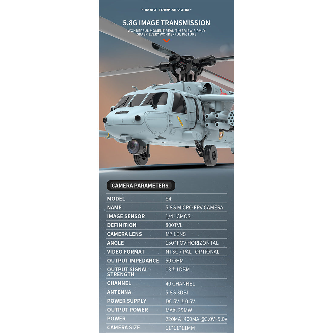 Radio Controlled SH60 Seahawk Helicopter YU XIANG F09-H 1/47 8CH - stirlingkit