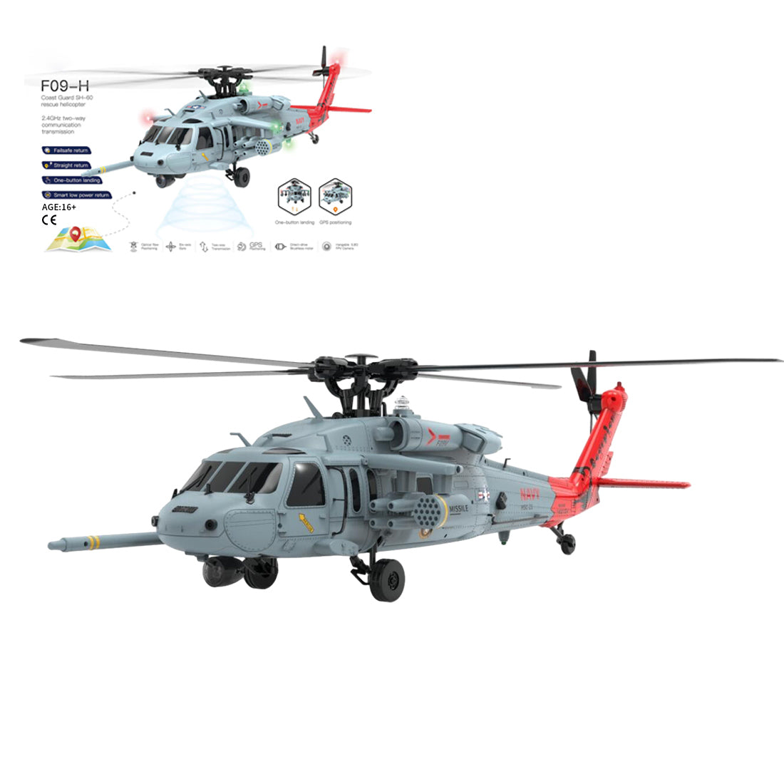 Radio Controlled SH60 Seahawk Helicopter YU XIANG F09-H 1/47 8CH - stirlingkit
