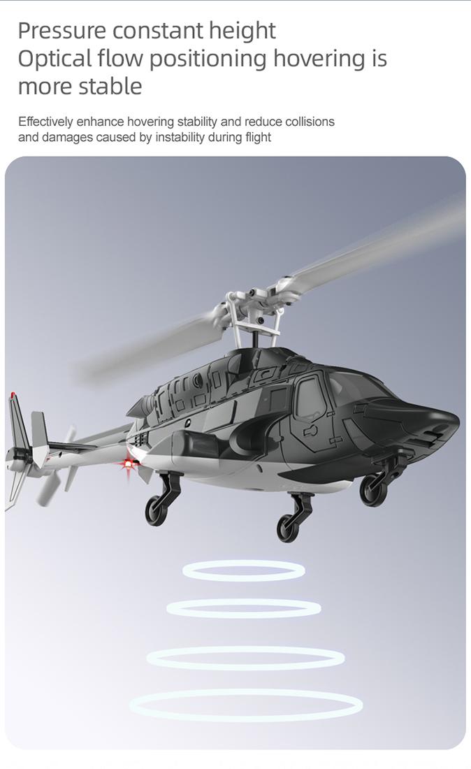 RC ERA A61 Micro RC Airwolf Helicopter 1/53 Scale Gyro with Optical Flow Altitude Hold RTF - stirlingkit