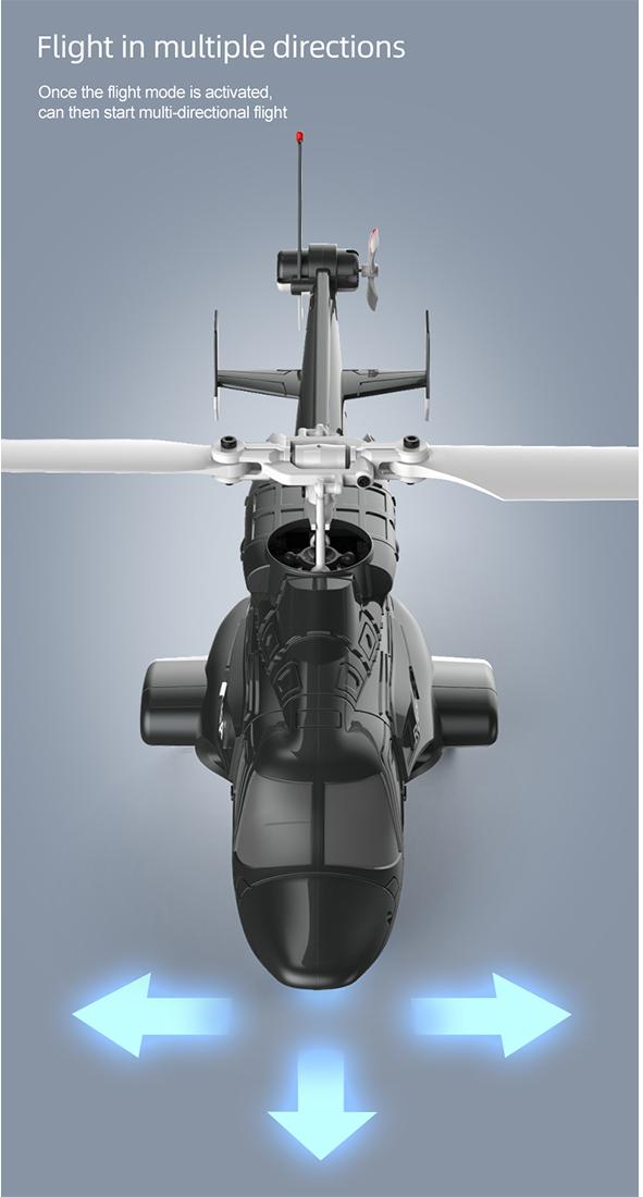 RC ERA A61 Micro RC Airwolf Helicopter 1/53 Scale Gyro with Optical Flow Altitude Hold RTF - stirlingkit
