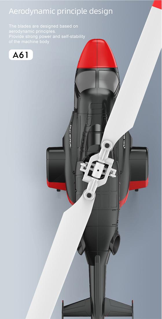 RC ERA A61 Micro RC Airwolf Helicopter 1/53 Scale Gyro with Optical Flow Altitude Hold RTF - stirlingkit