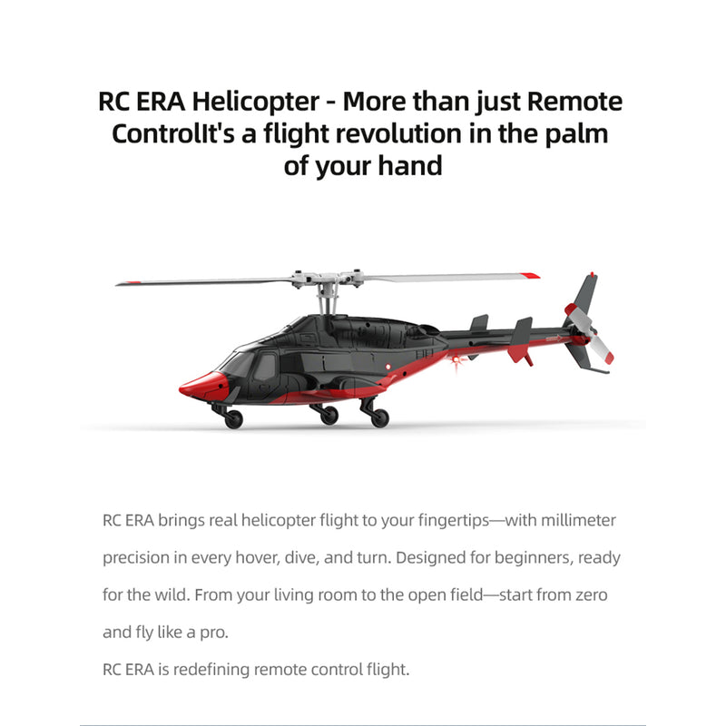 RC ERA A61 Micro RC Airwolf Helicopter 1/53 Scale Gyro with Optical Flow Altitude Hold RTF