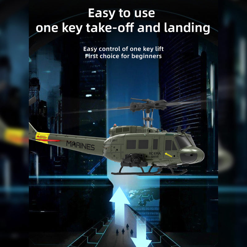 RC ERA C032 UH-1 Huey RTF 2.4G 6CH Flybarless 1/48 RC Helicopter Model for Beginner - stirlingkit