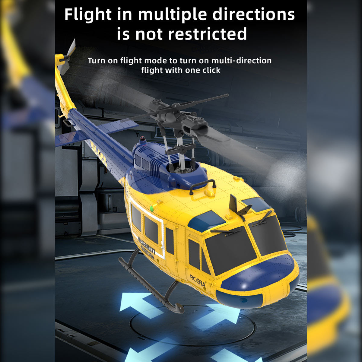 RC ERA C032 UH-1 Huey RTF 2.4G 6CH Flybarless 1/48 RC Helicopter Model for Beginner - stirlingkit