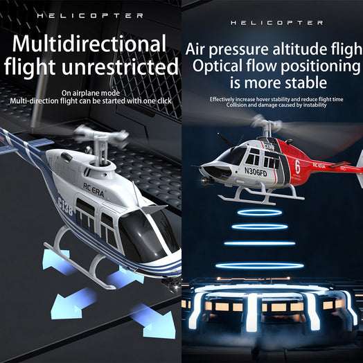 RC ERA C138 206 RC Helicopter 2.4G 6CH 1/33 Scale No Aileron Helicopter with Altitude Hold - stirlingkit