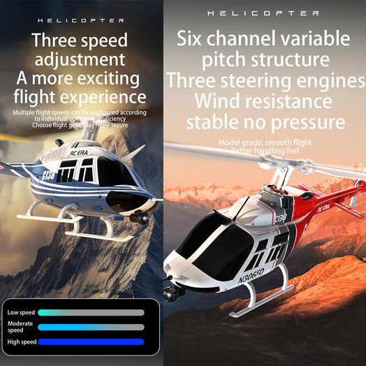 RC ERA C138 206 RC Helicopter 2.4G 6CH 1/33 Scale No Aileron Helicopter with Altitude Hold - stirlingkit
