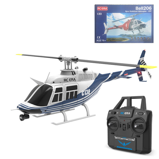 RC ERA C138 206 RC Helicopter 2.4G 6CH 1/33 Scale No Aileron Helicopter with Altitude Hold - stirlingkit