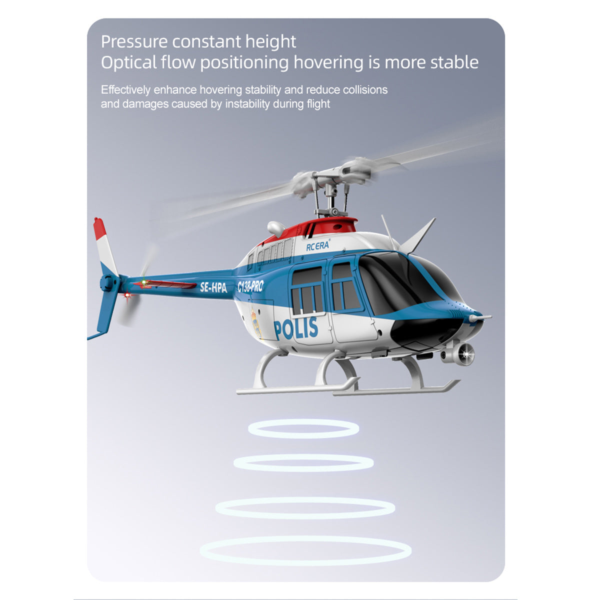 RC ERA C138 PRO Bell 206 Jet Ranger 2.4G 6CH 1/33 Scale RC Helicopter Model RTF - stirlingkit
