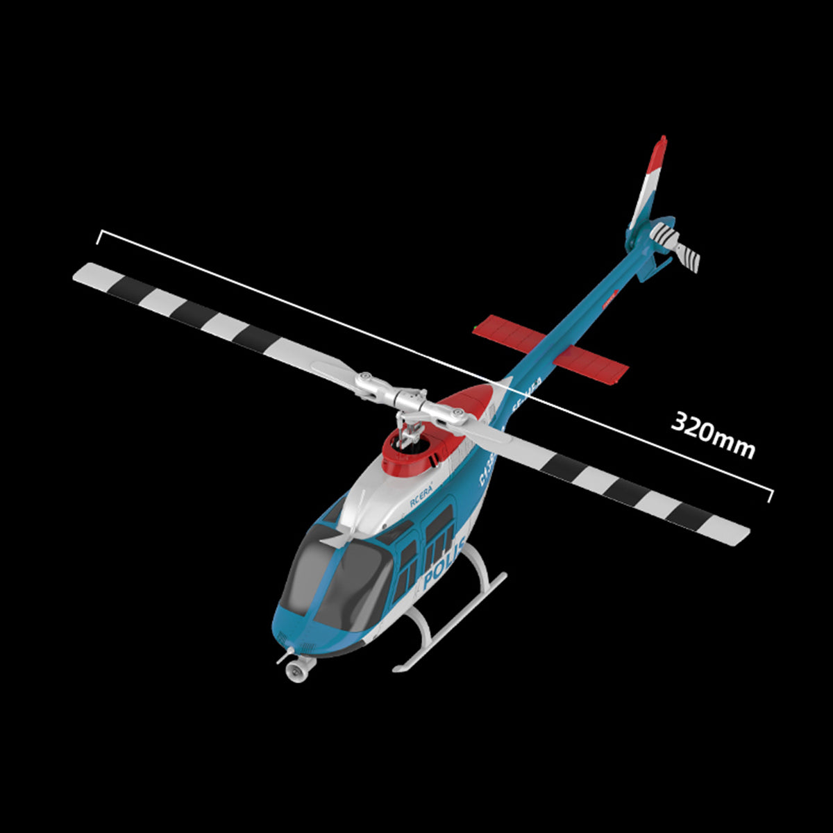 RC ERA C138 PRO Bell 206 Jet Ranger 2.4G 6CH 1/33 Scale RC Helicopter Model RTF - stirlingkit