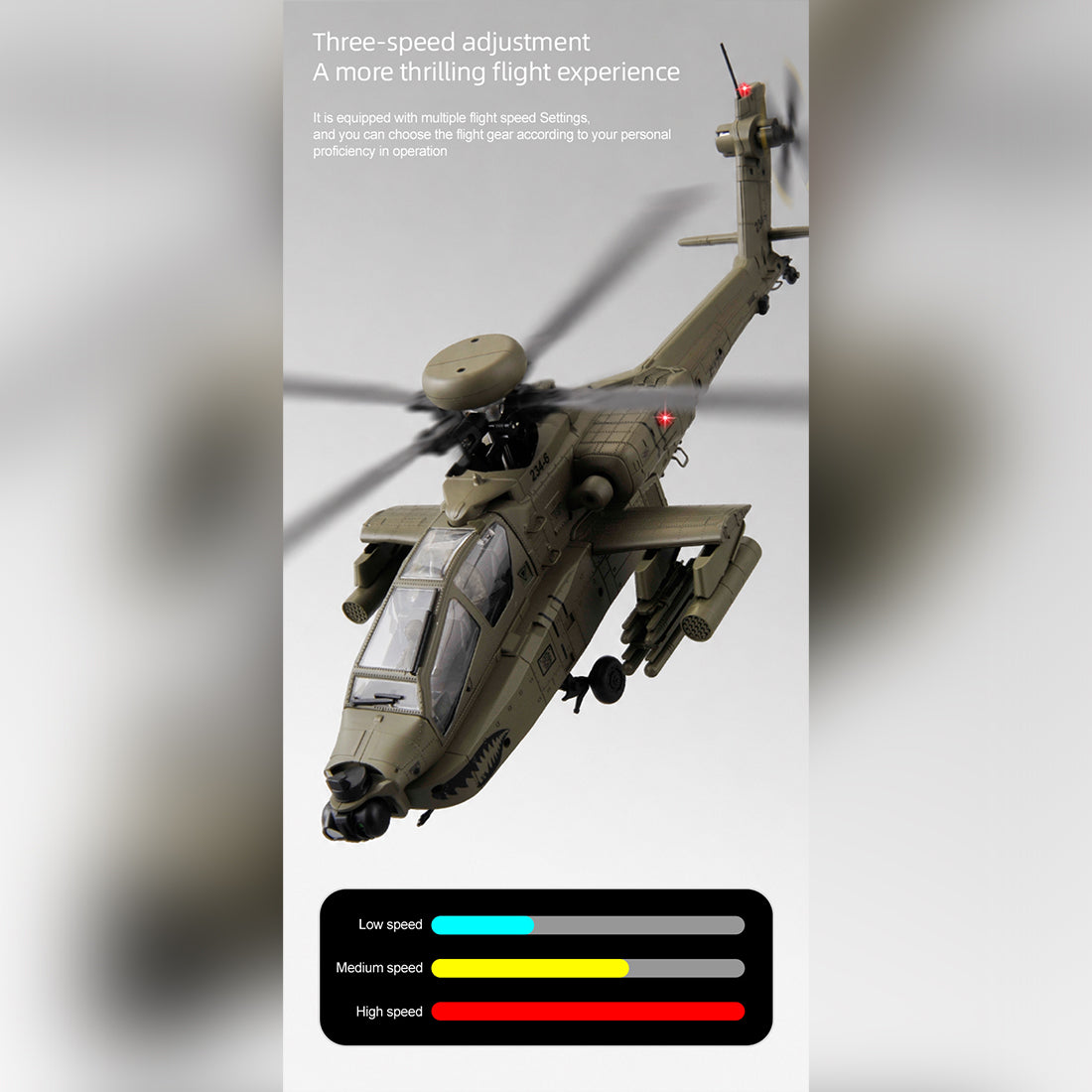 RC ERA C170 AH-64 Apache Small Scale RC Helicopter Model 6CH Optical Flow - stirlingkit