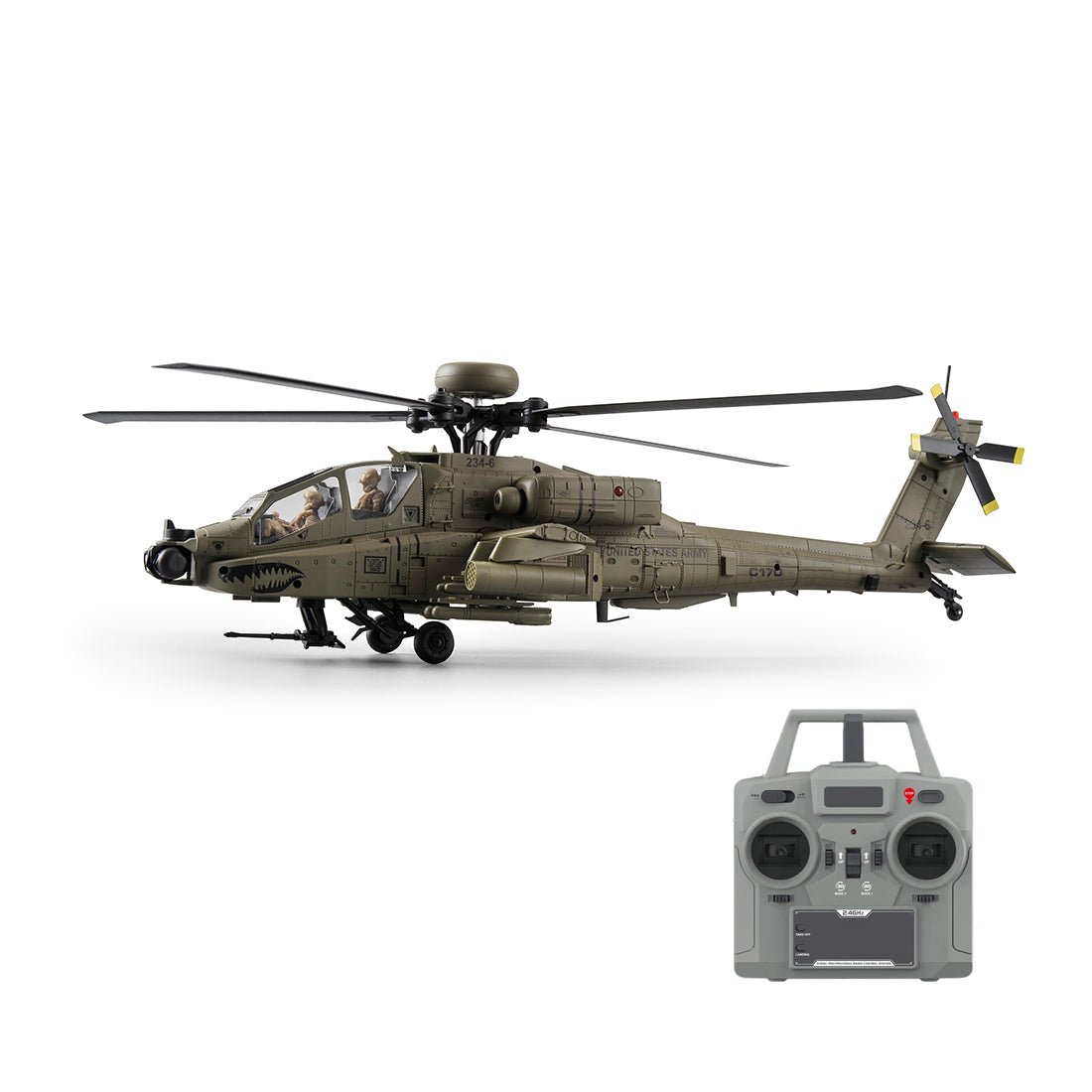 RC ERA C170 AH-64 Apache Small Scale RC Helicopter Model 6CH Optical Flow - stirlingkit