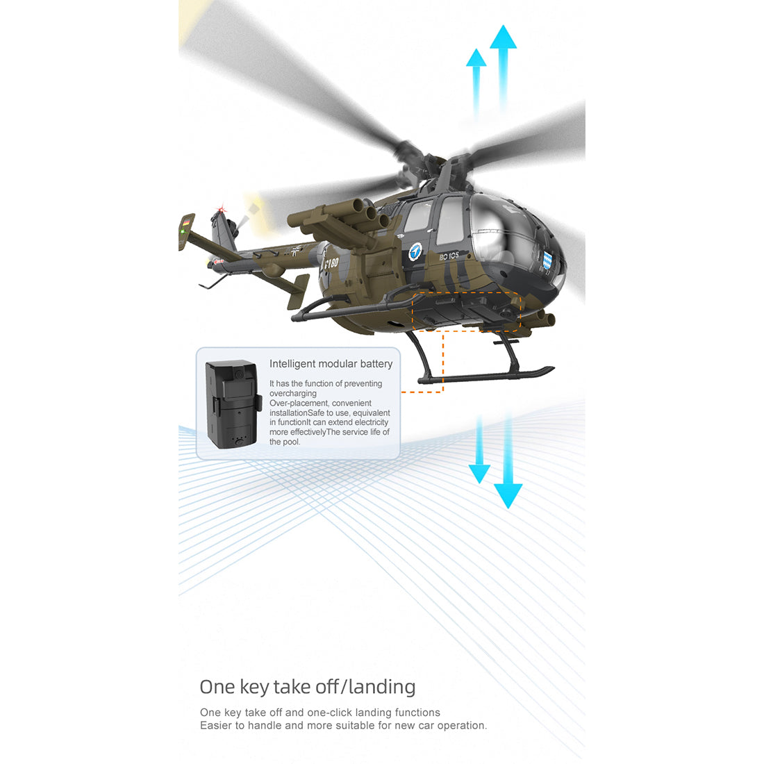 RC ERA C180 B0105 RTF RC Helicopter 2.4G 6CH Optical Flow 1/25 Scale - stirlingkit