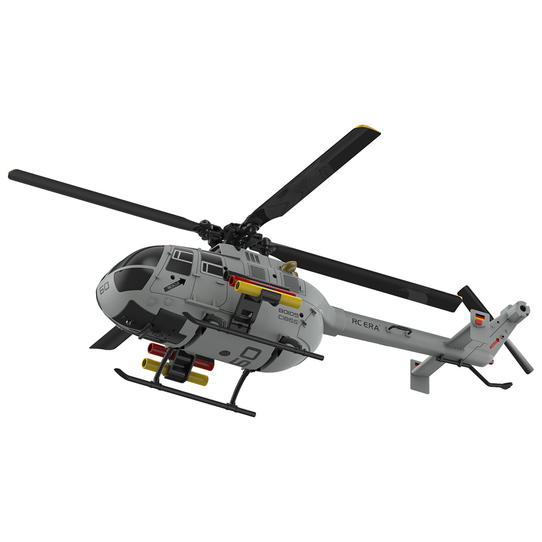 RC ERA C186S 6CH RC BO-105 Helicopter 1/48 Micro Scale 2.4G Military RC Plane with Optical Flow Positioning - stirlingkit