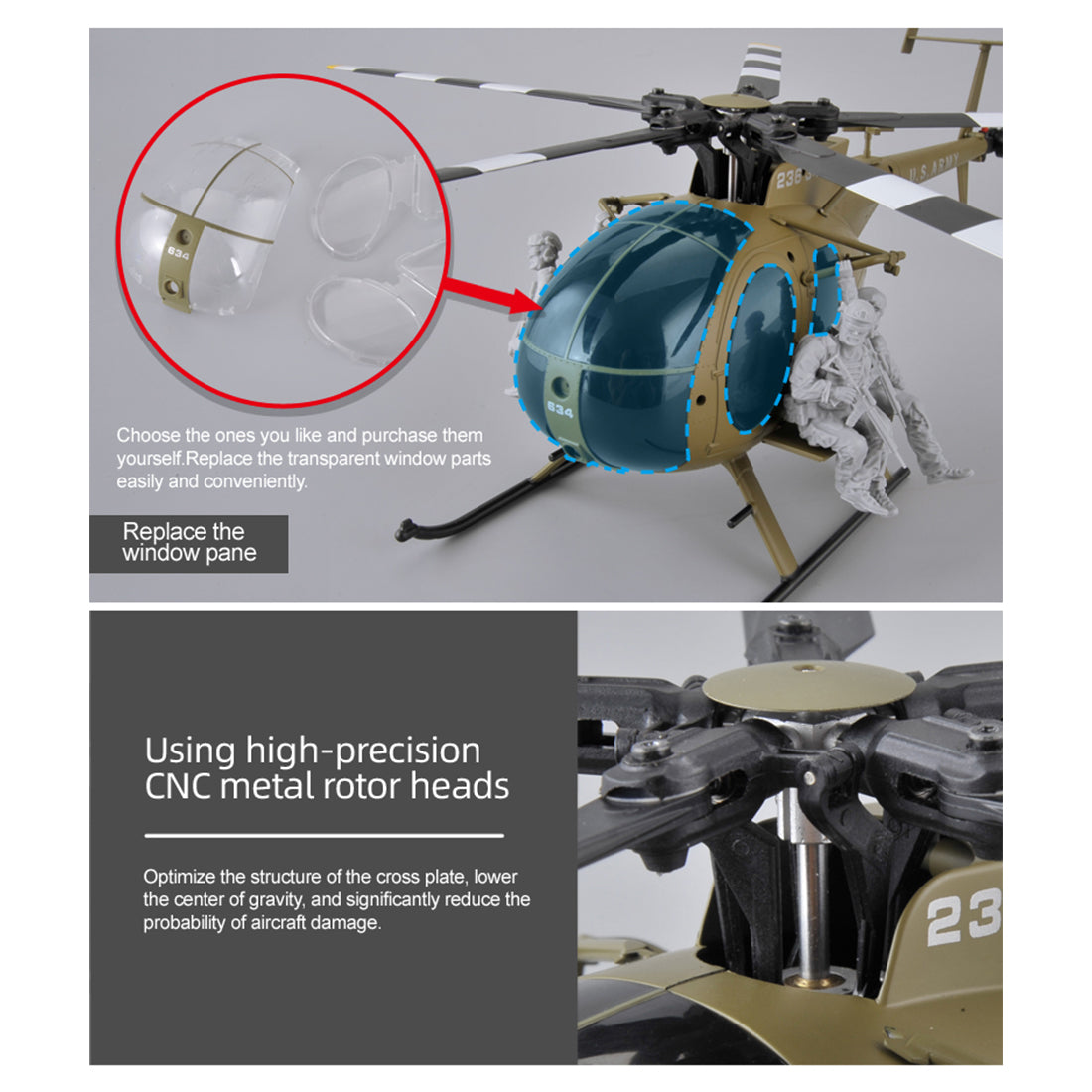RC ERA C189S MD500 Round Head Little Bird RC Helicopter with Optical Flow Positioning RTF