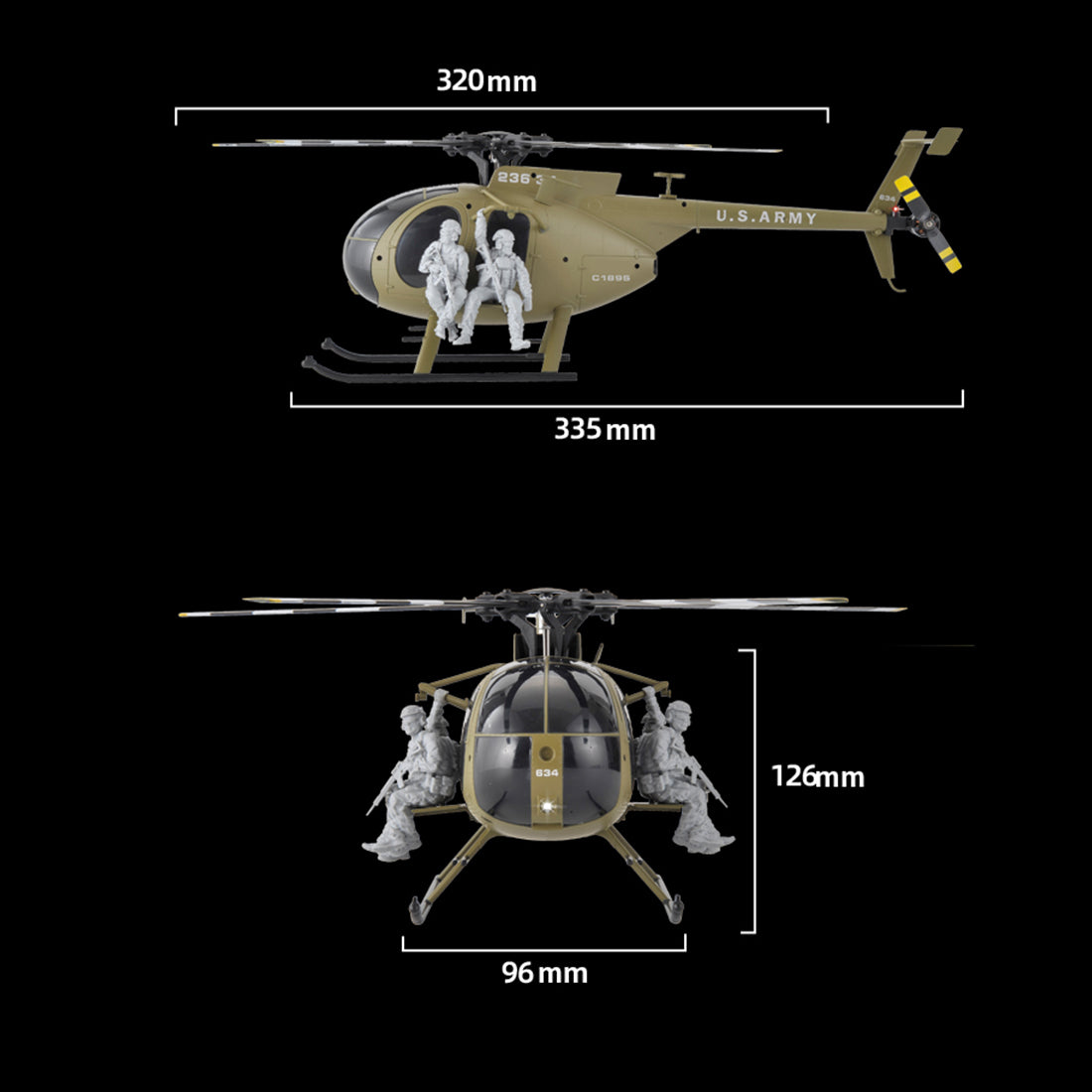 RC ERA C189S MD500 Round Head Little Bird RC Helicopter with Optical Flow Positioning RTF