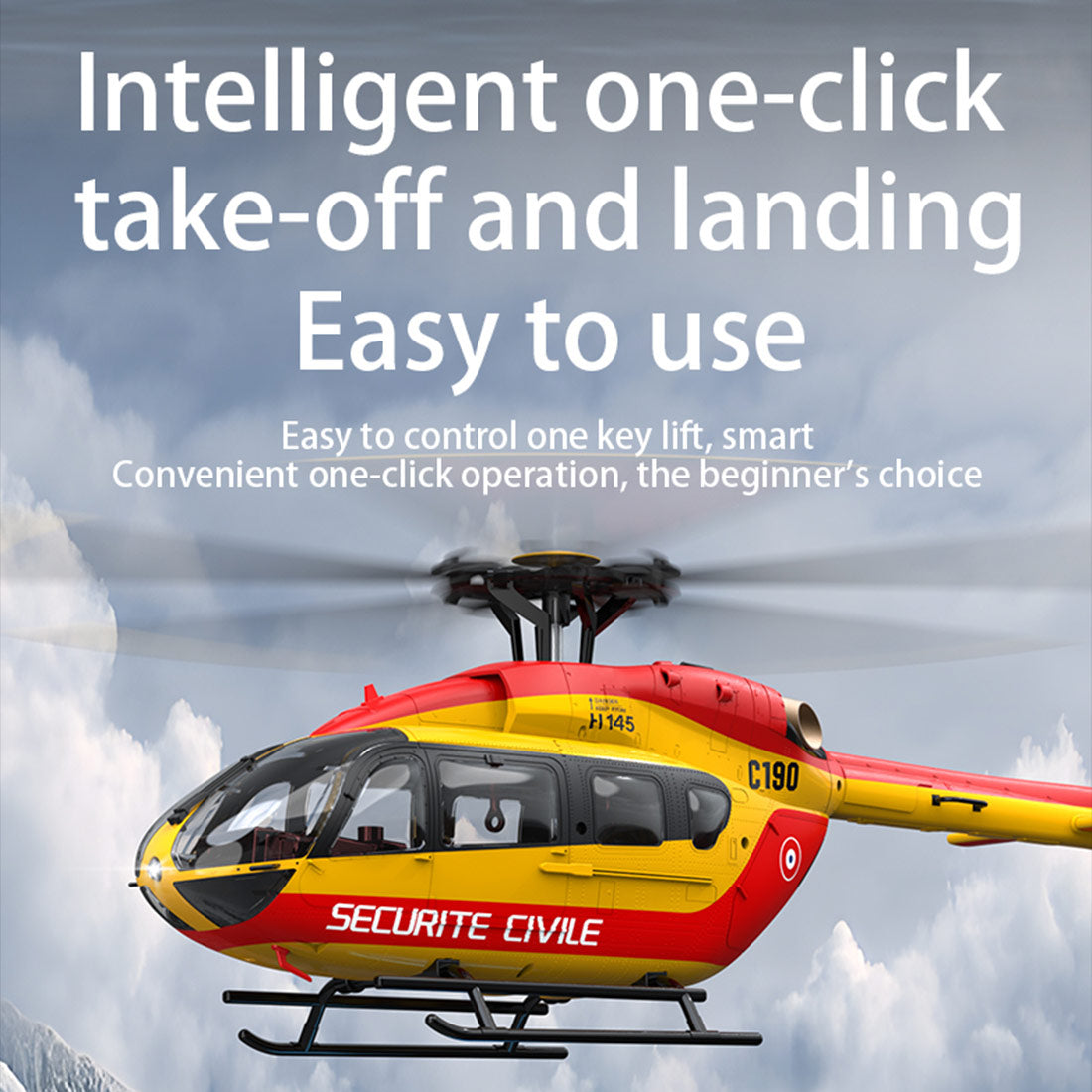 RC ERA C190 Powerful Beginner RC Helicopter Ready to Fly with 6-Axis Altitude Hold Optical Flow Positioning - stirlingkit