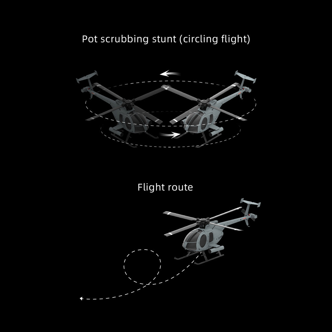 RC ERA ERA C184 MD500 Little Bird RTF RC Helicopter 2.4G 4CH Optical Flow 1/48 Scale 110 Size - stirlingkit