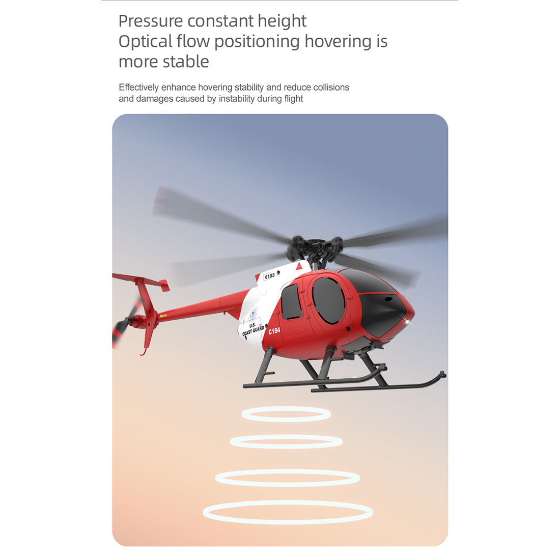 RC ERA ERA C184 MD500 Little Bird RTF RC Helicopter 2.4G 4CH Optical Flow 1/48 Scale 110 Size - stirlingkit