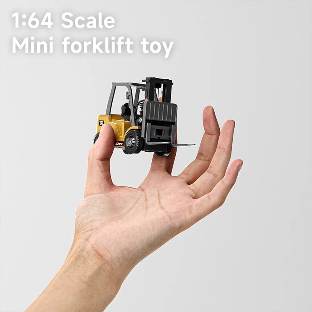 RC Forklift Remote Control Forklift With Flatbed Trailer Pullback Car 1/64 Scale 2.4G Kids Toy - stirlingkit