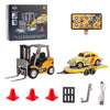 RC Forklift Remote Control Forklift With Flatbed Trailer Pullback Car 1/64 Scale 2.4G Kids Toy