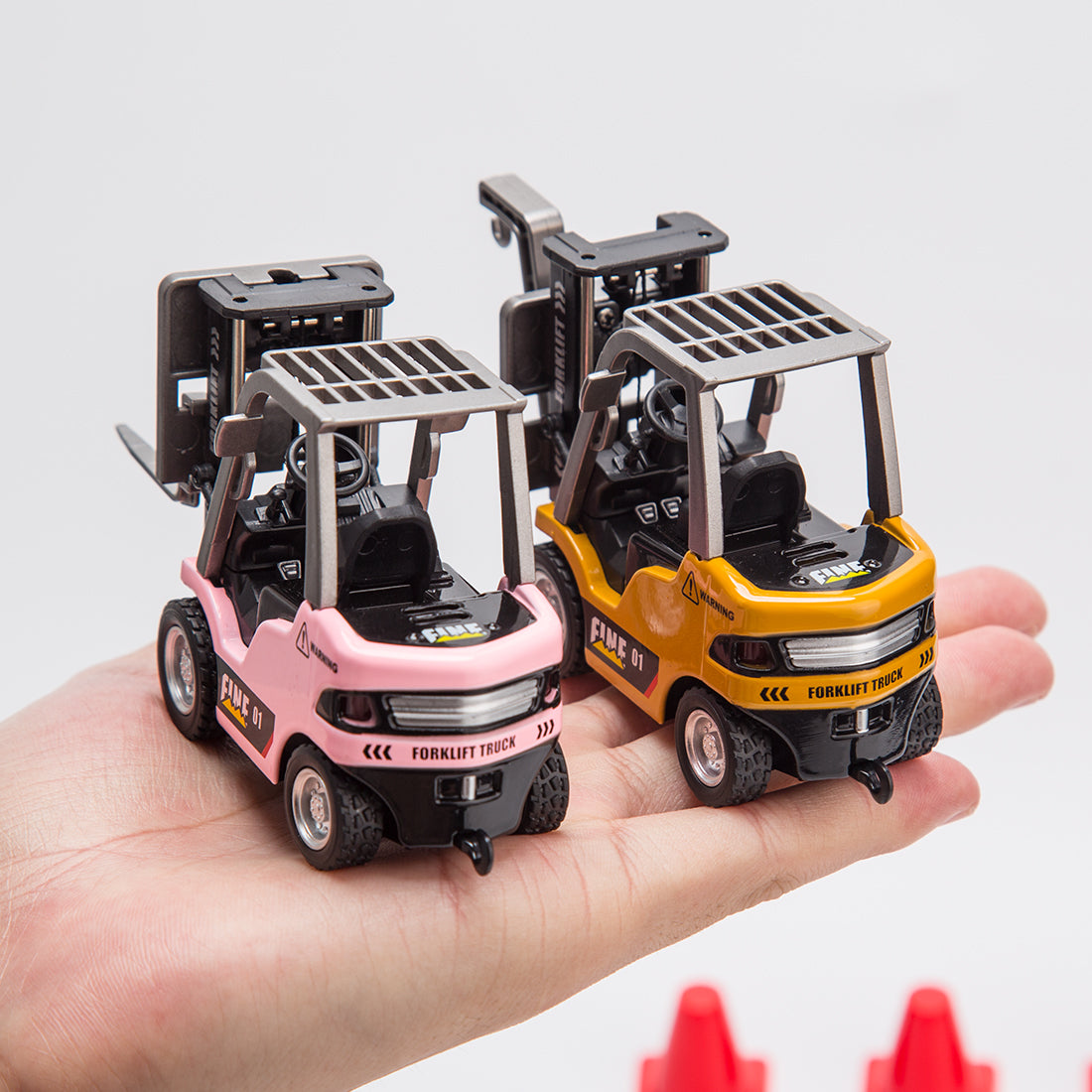 RC Forklift Remote Control Forklift With Flatbed Trailer Pullback Car 1/64 Scale 2.4G Kids Toy - stirlingkit