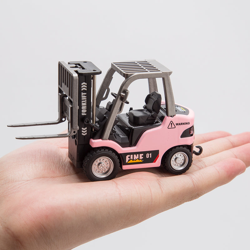 RC Forklift Remote Control Forklift With Flatbed Trailer Pullback Car 1/64 Scale 2.4G Kids Toy