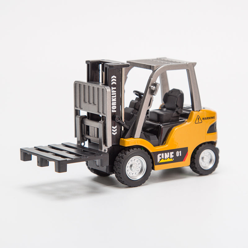 RC Forklift Remote Control Forklift With Flatbed Trailer Pullback Car 1/64 Scale 2.4G Kids Toy