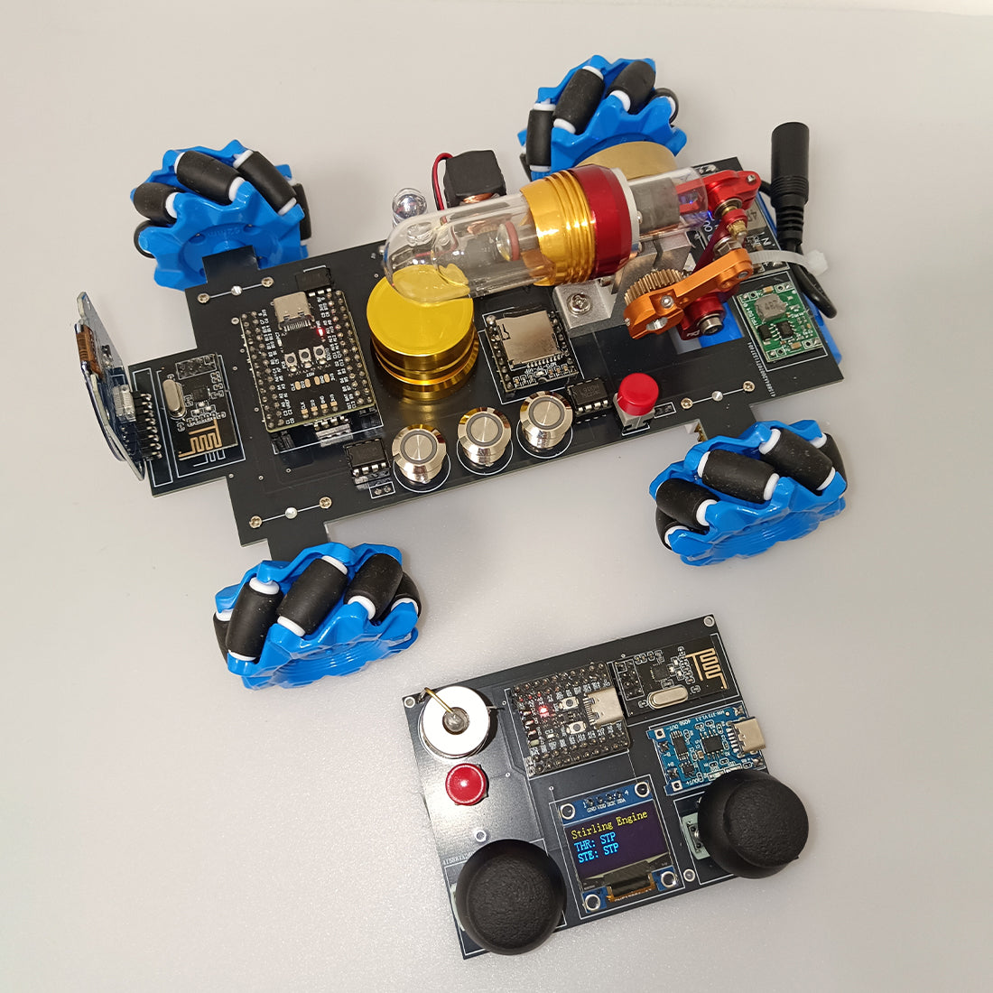 RC Stirling Engine Mecanum Wheel Vehicle - stirlingkit