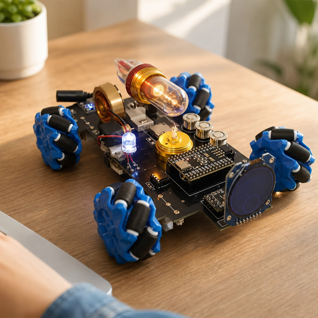 RC Stirling Engine Mecanum Wheel Vehicle - stirlingkit