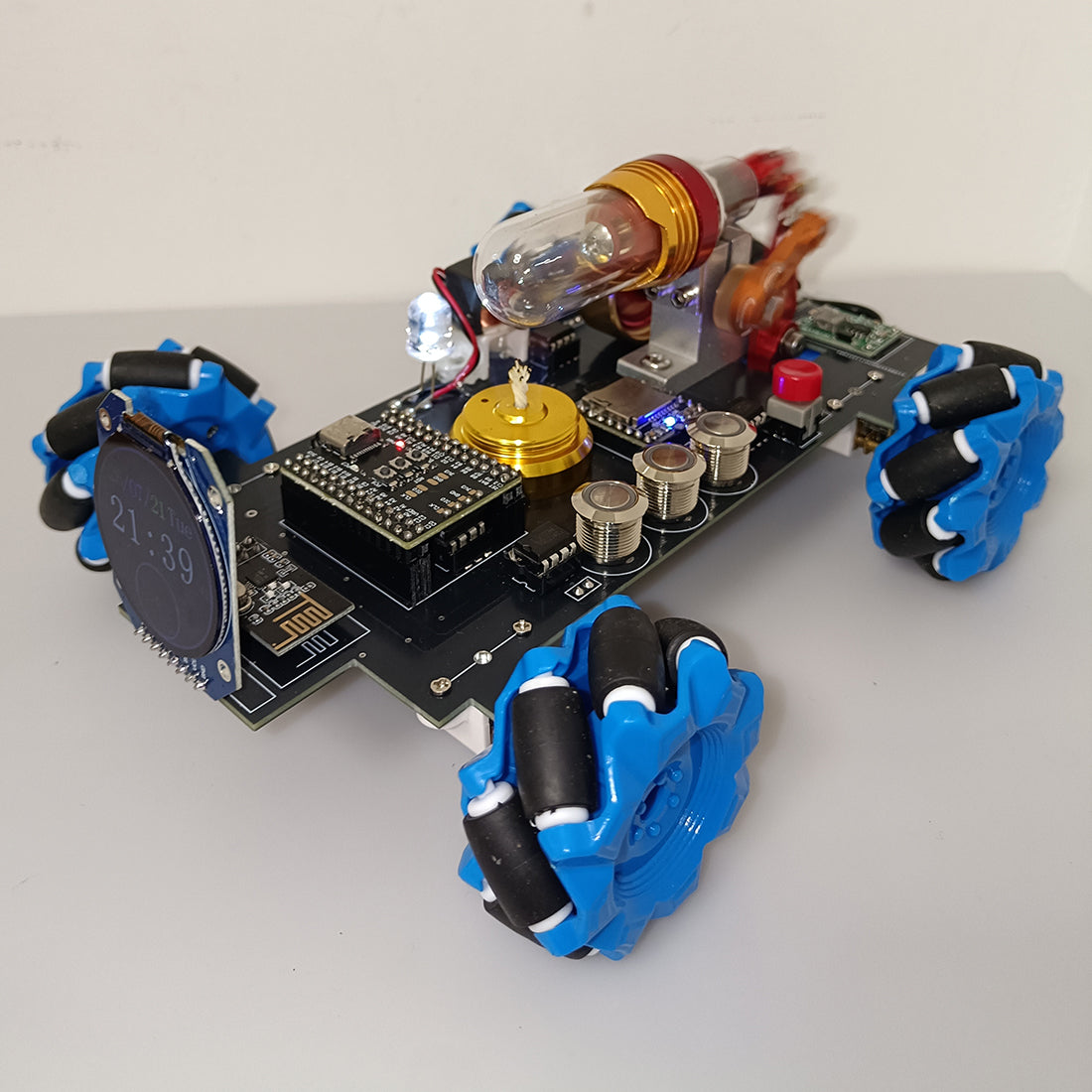 RC Stirling Engine Mecanum Wheel Vehicle - stirlingkit